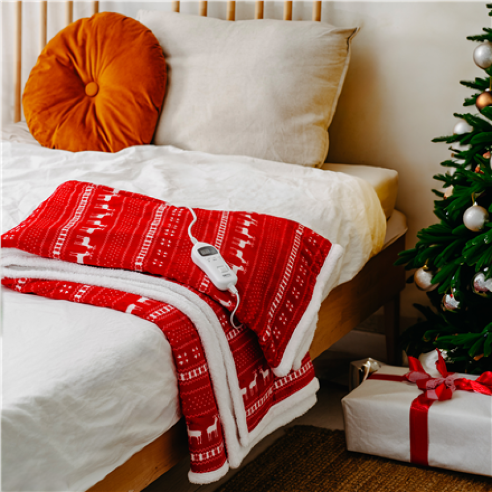Camry , Electric Heating Throw-Blanket with Timer , CR 7441 , Number of heating levels 10 , Number of persons 1 , Remote control , 120 W , Red/White