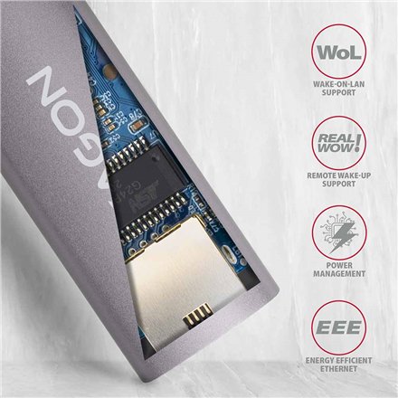 AXAGON ADE-TRC Compact aluminum USB-C 3.2 Gen 1 Gigabit Ethernet 10/100/1000Mbit adapter with automatic installation