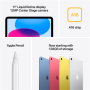 Apple iPad , 11 , Silver , Liquid Retina , 2360 x 1640 pixels , A16 , 128 GB , 128 GB , Wi-Fi , Front camera , 12 MP , Rear camera , 12 MP , Bluetooth , 5.3 , iOS
