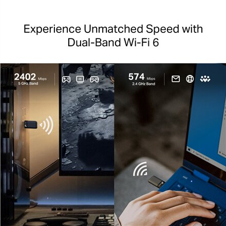 TP-LINK AX3000 Dual Band Wi-Fi 6 Wireless USB Adapter , Archer TX50U , 2.4 GHz, 5 GHz , 802.11ax , MU-MiMO No , no PoE , Antenna type Internal