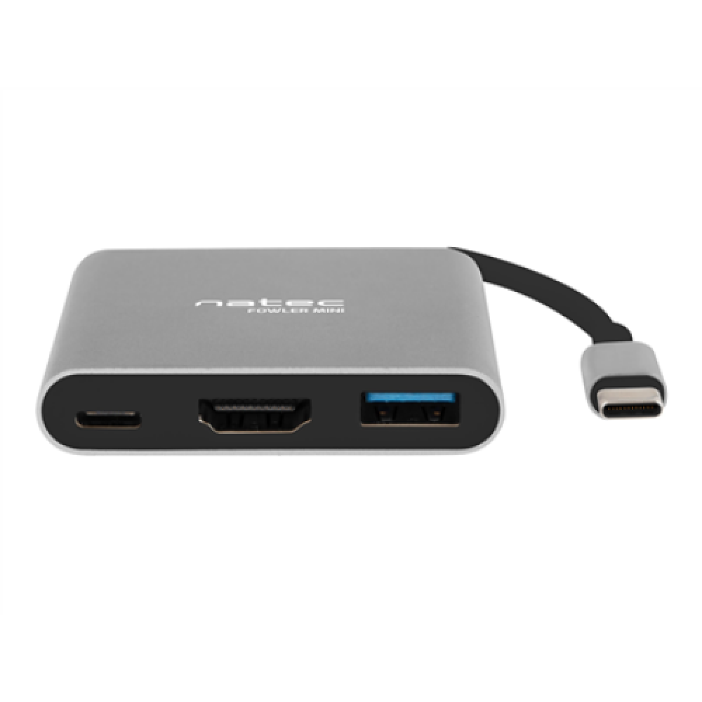Natec Multi-Port Adapter, Fowler, USB-C, HDMI, USB 3.0 , Natec , USB-C Multiport Adapter , NMP-1607 , Grey , USB Type-C , 0.11 m