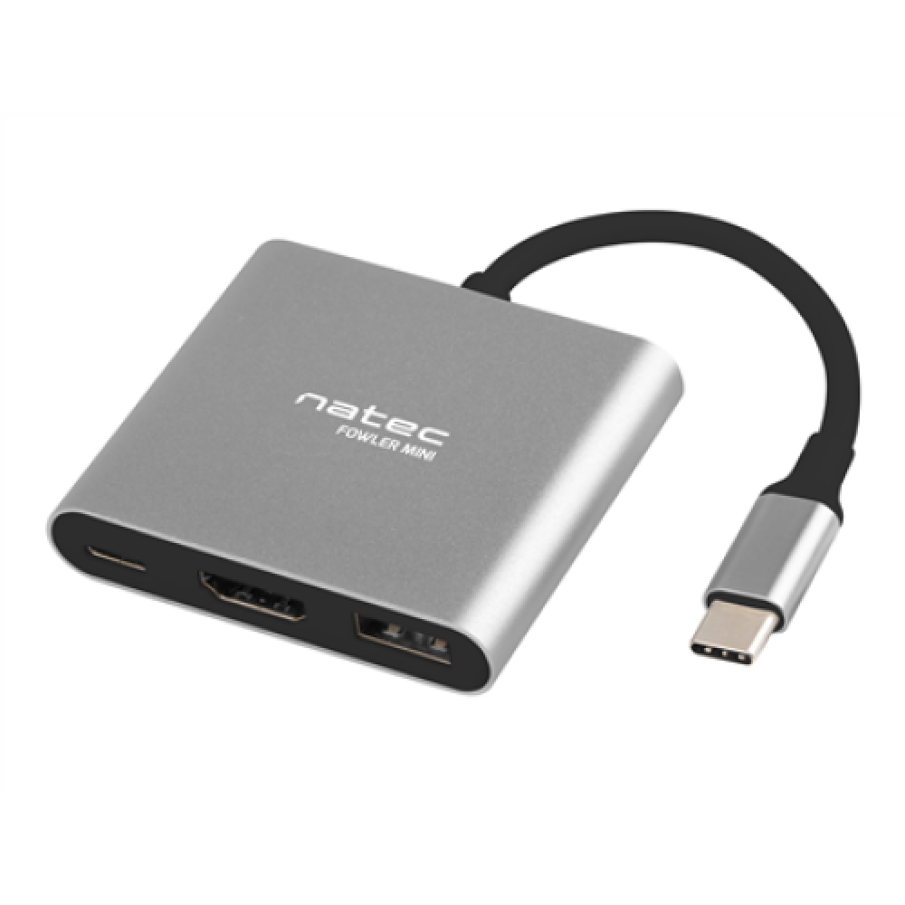 Natec Multi-Port Adapter, Fowler, USB-C, HDMI, USB 3.0 , Natec , USB-C Multiport Adapter , NMP-1607 , Grey , USB Type-C , 0.11 m