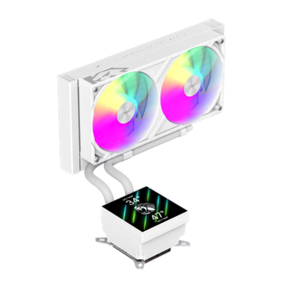 Gamemax CPU Liquid Cooler , GLACIER 240 LCD WH , White
