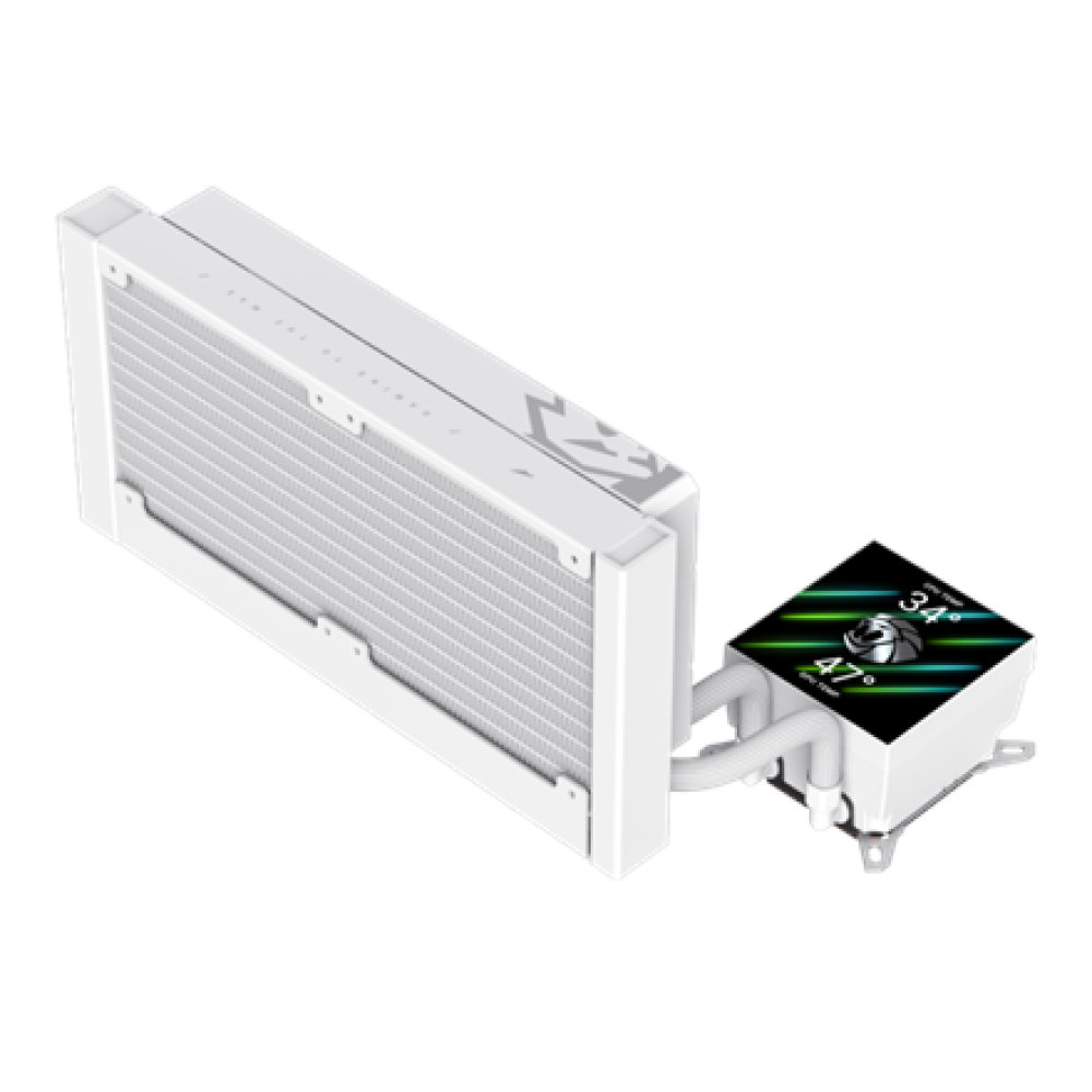 Gamemax CPU Liquid Cooler , GLACIER 240 LCD WH , White