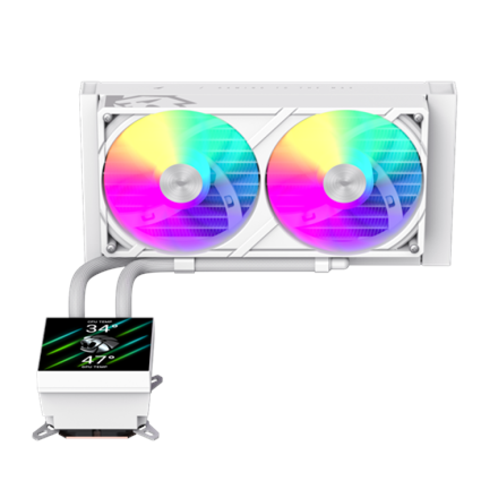 Gamemax CPU Liquid Cooler , GLACIER 240 LCD WH , White