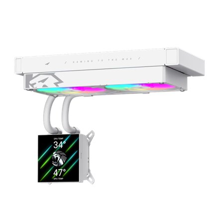 Gamemax CPU Liquid Cooler , GLACIER 240 LCD WH , White
