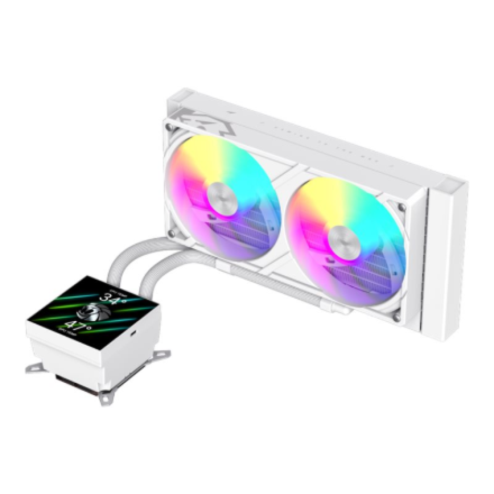 Gamemax CPU Liquid Cooler , GLACIER 240 LCD WH , White