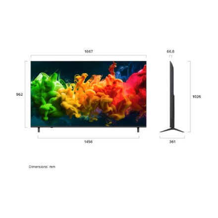 LG QNED 4K evo AI Mini LED TV , 75QNED8EB3A , 75 , Smart TV , webOS , UHD , Black