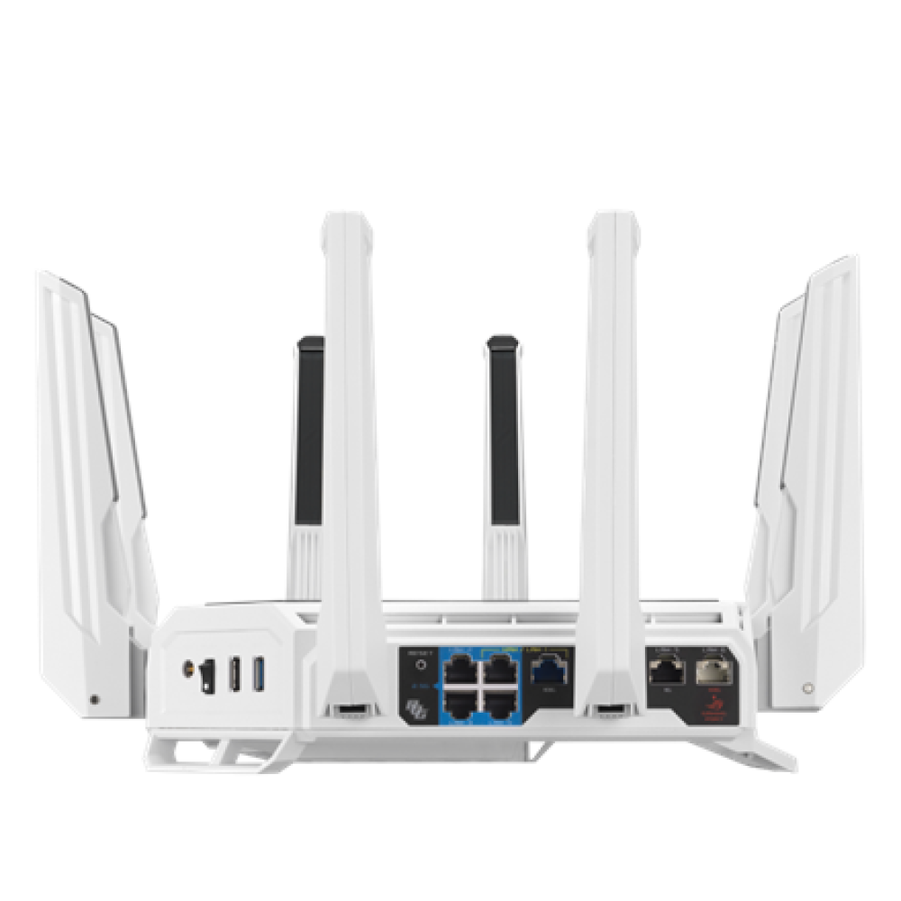 Asus WiFi 7 Tri-band Gaming Router , ROG Rapture GT-BE19000AI , 802.11ax , 10/100/1000 Mbit/s , Ethernet LAN (RJ-45) ports 1 , Mesh Support Yes , MU-MiMO Yes , 4G/5G , Antenna type External