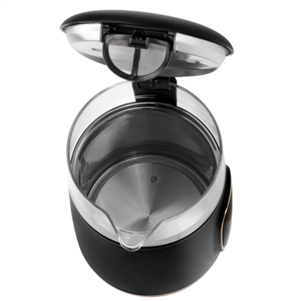Adler Kettle with LED Display , AD 1305 , Electric , 2200 W , 1.7 L , Plastic , 360° rotational base , Black/Gold