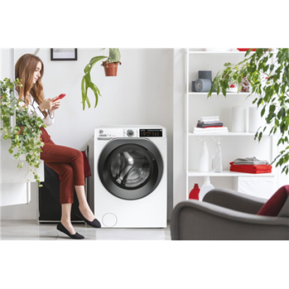 Hoover Washing Machine HD 495AMBS/1-S Energy efficiency class A, Front loading, Washing capacity 9 kg, 1400 RPM, Depth 53 cm, Width 60 cm, Display, Digit, Drying system, Drying capacity 5 kg, Steam function, Wi-Fi, White