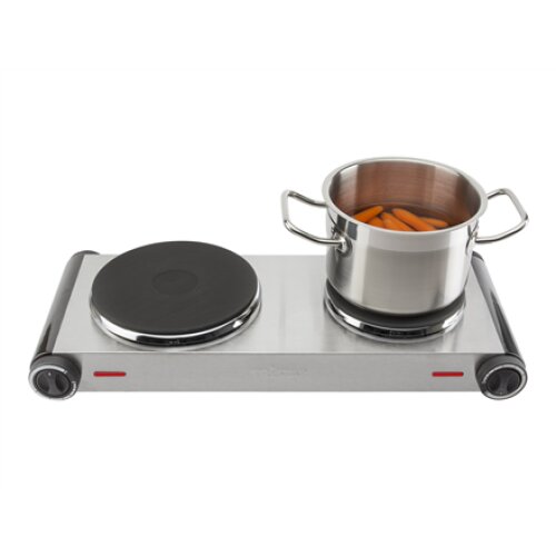 Tristar , Free standing table hob , KP-6248 , Number of burners/cooking zones 2 , Electric , Stainless Steel/Black