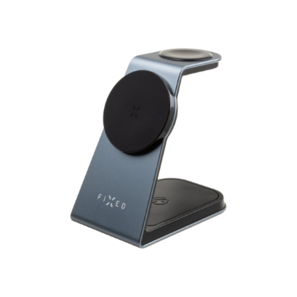 Fixed , MagPowerstation ALU stand with wireless charging 3 in 1 , FIXMPOS-AL-GR