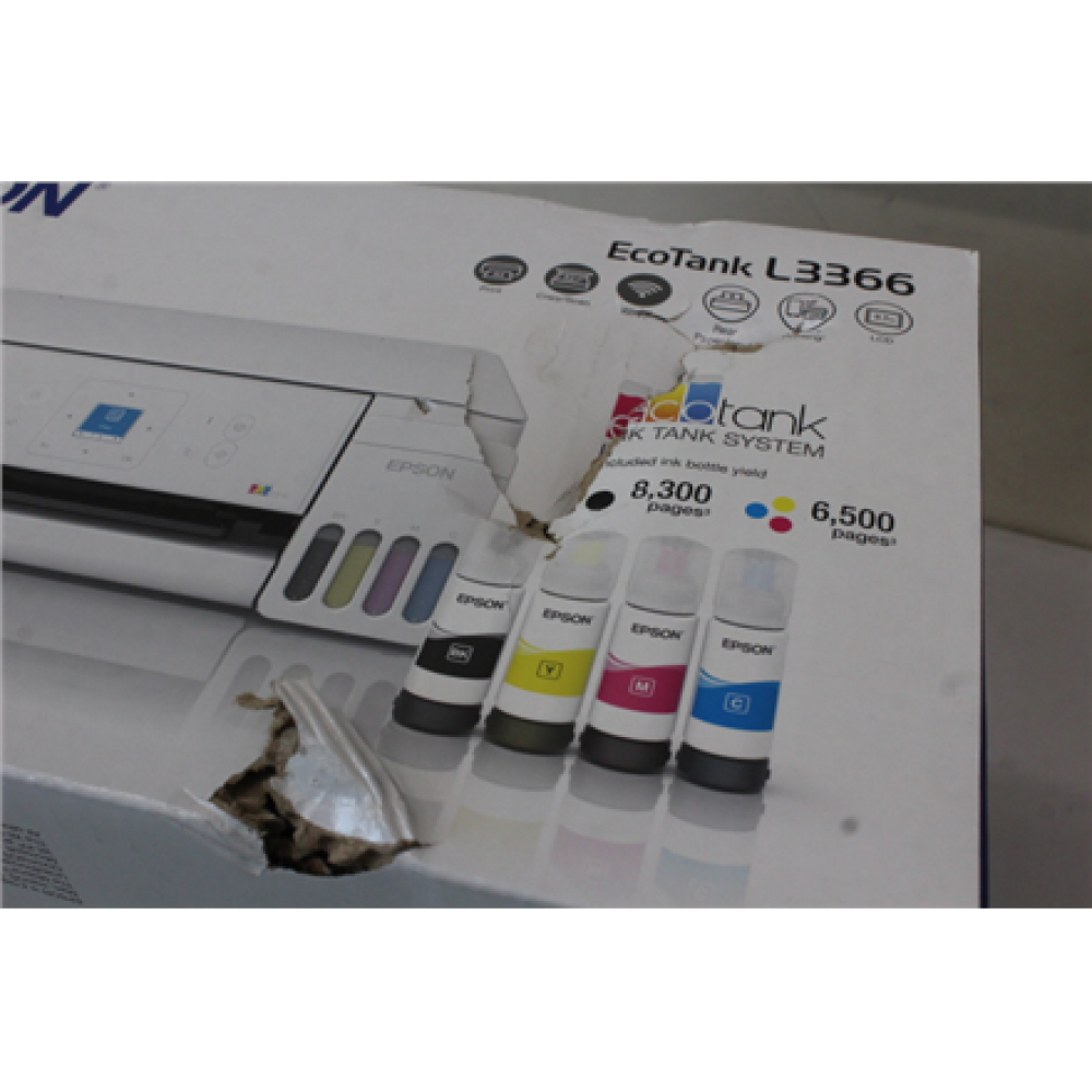 SALE OUT. Epson EcoTank L3366 Multifunctional Printer , SALE OUT. , Epson Multifunctional printer , EcoTank L3366 , Inkjet , Colour , A4 , Wi-Fi , White , DAMAGED PACKAGING, DENTED BODY (INK TANK TOP - COVER)