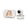 Motorola VM855 CONNECT 5.0” Portable Wi-Fi Video Baby Monitorwith Flexible Crib Mount, White/Gold Motorola , L , 5 TFT color display with 480 x 272 resolution; Lullabies; Two-way talk; Room temperature monitoring; Infrared night vision; LED sound level in
