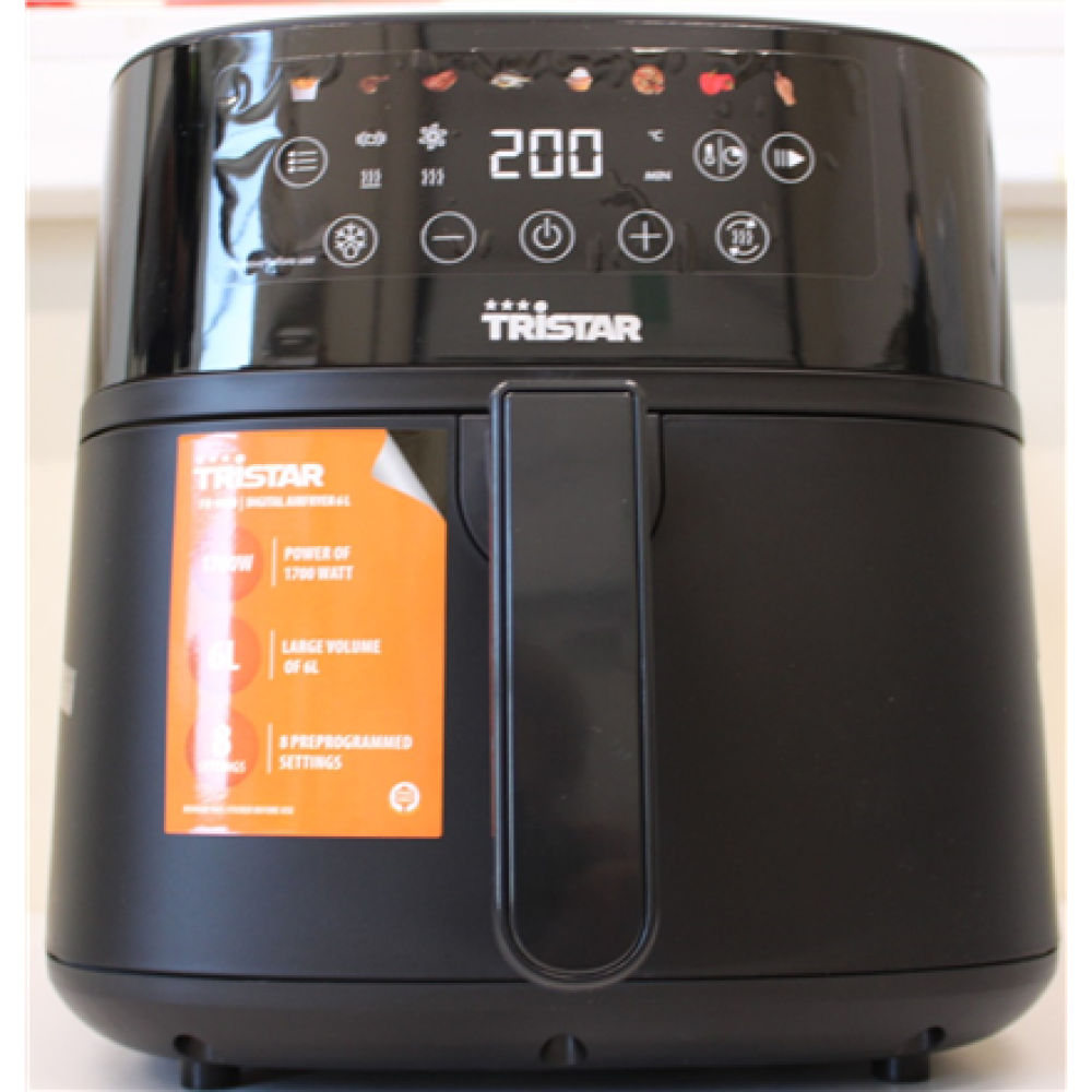 SALE OUT. Tristar FR-9060 Digital Airfryer, 6 L, Digital LED touchscreen, 1700 W, Black , Tristar Digital Airfryer , FR-9060 , Power 1700 W , Capacity 6 L , Black , Hot air technology , DAMAGED PACKAGING