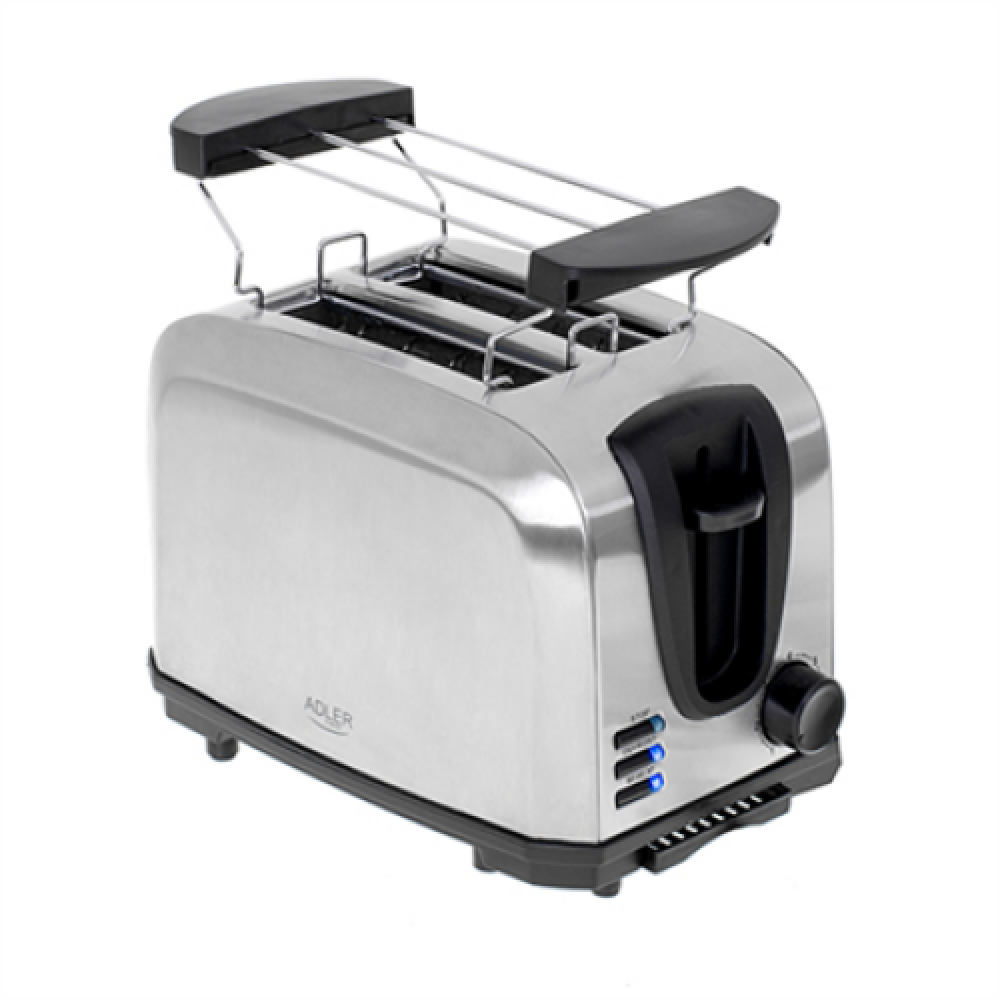 Adler , Toaster , AD 3222 , Power 700 W , Number of slots 2 , Housing material Stainless steel , Silver