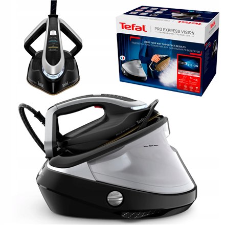 TEFAL , Ironing System , Pro Express Vision GV9821 , 3000 W , 1.2 L , 9 bar , Auto power off , Vertical steam function , Calc-clean function , Black