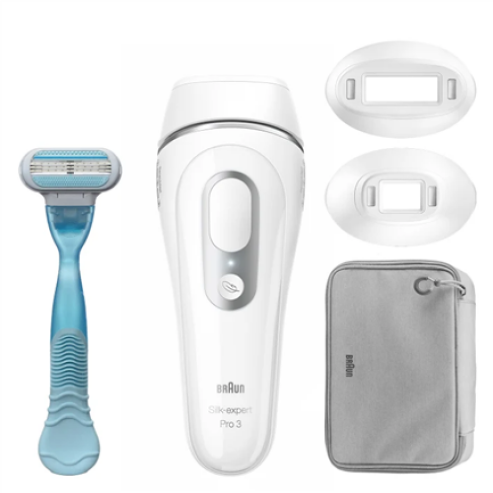 Braun , Silk-expert Pro 3 Epilator , PL3121 , Bulb lifetime (flashes) 300.000 , Number of power levels 3 , White/Silver