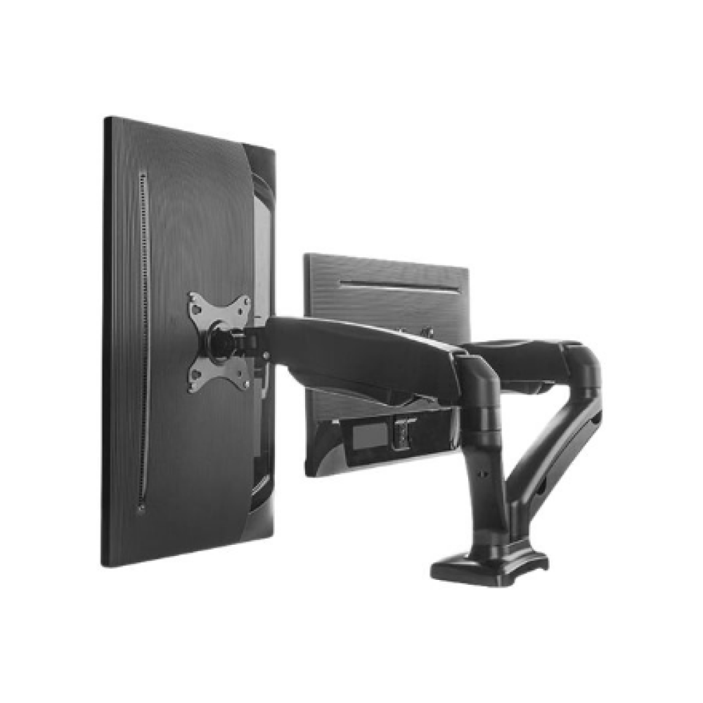 ICY BOX IB-MS304-T, Monitor stand with desk mounted base, for two screens, size up to 27 , Raidsonic