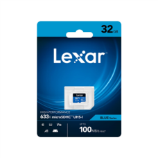 Lexar 64GB High-Performance 633x microSDHC UHS-I, up to 100MB/s read 20MB/s write , Lexar , Memory card , LMS0633064G-BNNNG , 64 GB , microSDXC , Flash memory class UHS-I