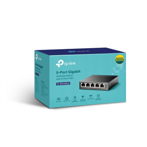 TP-LINK , Switch , TL-SG1005LP , Unmanaged , Desktop , PoE+ ports quantity 4 , Power supply type External