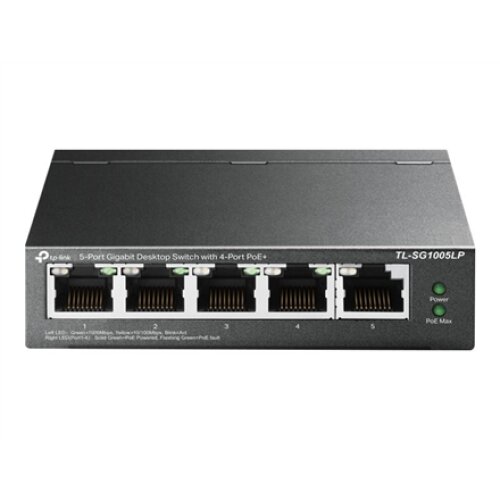 TP-LINK , Switch , TL-SG1005LP , Unmanaged , Desktop , PoE+ ports quantity 4 , Power supply type External