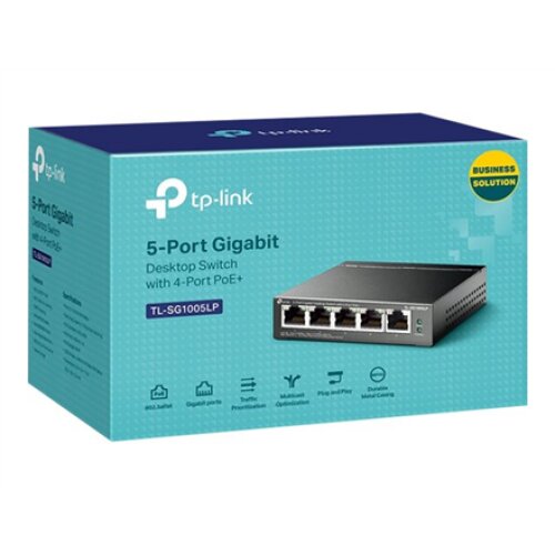 TP-LINK , Switch , TL-SG1005LP , Unmanaged , Desktop , PoE+ ports quantity 4 , Power supply type External