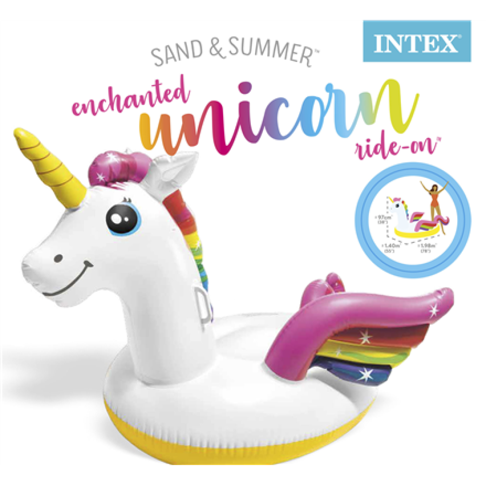 Intex Enchanted Unicorn Ride-On Pool Float 57561NP White