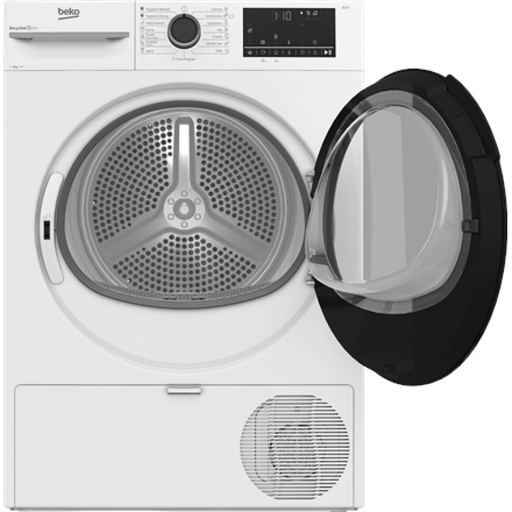 BEKO , Dryer Machine with Heat Pump , BM3T49230W , Energy efficiency class E , Front loading , 9 kg , Digital , Depth 60.7 cm , White