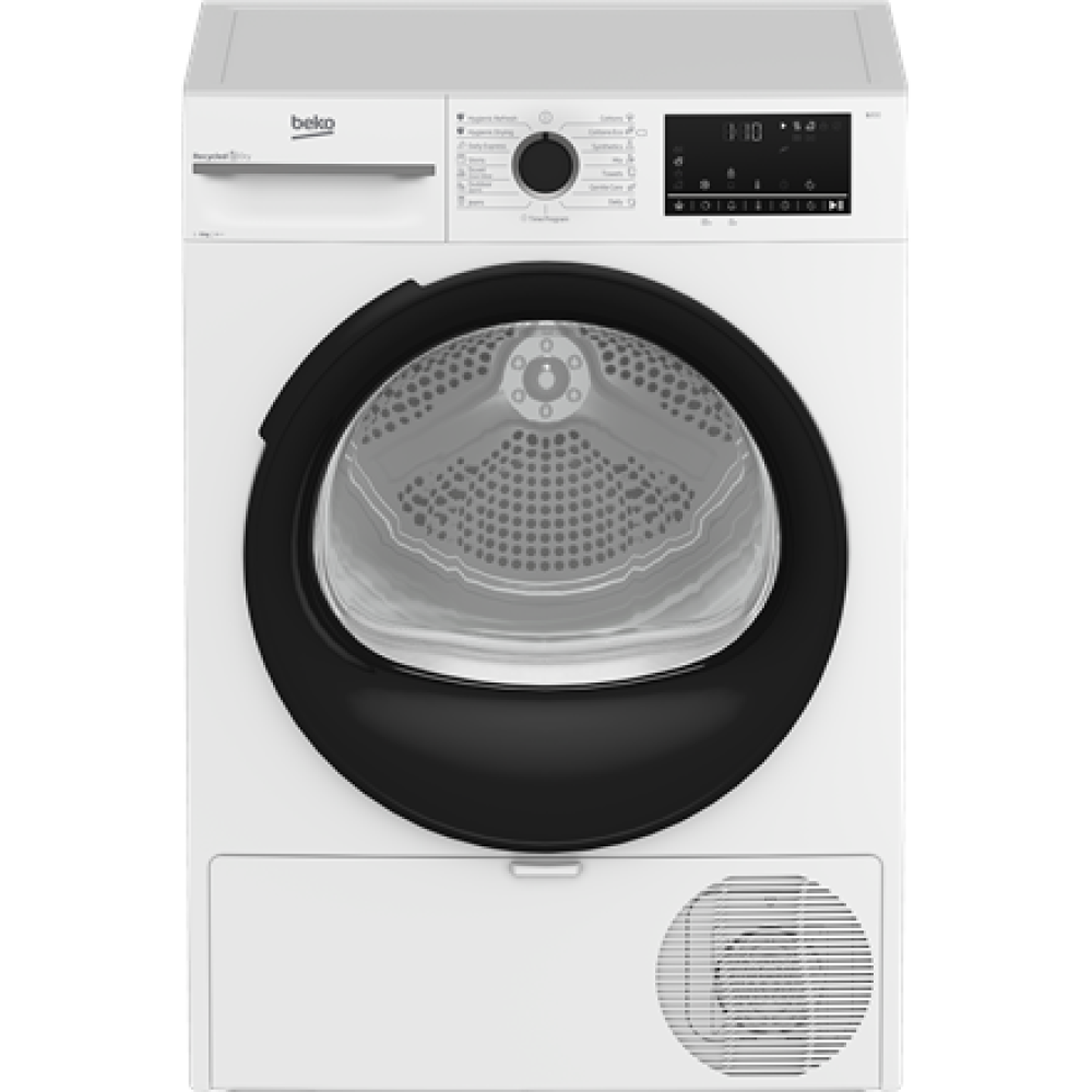 BEKO , Dryer Machine with Heat Pump , BM3T49230W , Energy efficiency class E , Front loading , 9 kg , Digital , Depth 60.7 cm , White