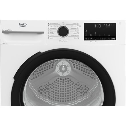 BEKO , Dryer Machine with Heat Pump , BM3T49230W , Energy efficiency class E , Front loading , 9 kg , Digital , Depth 60.7 cm , White
