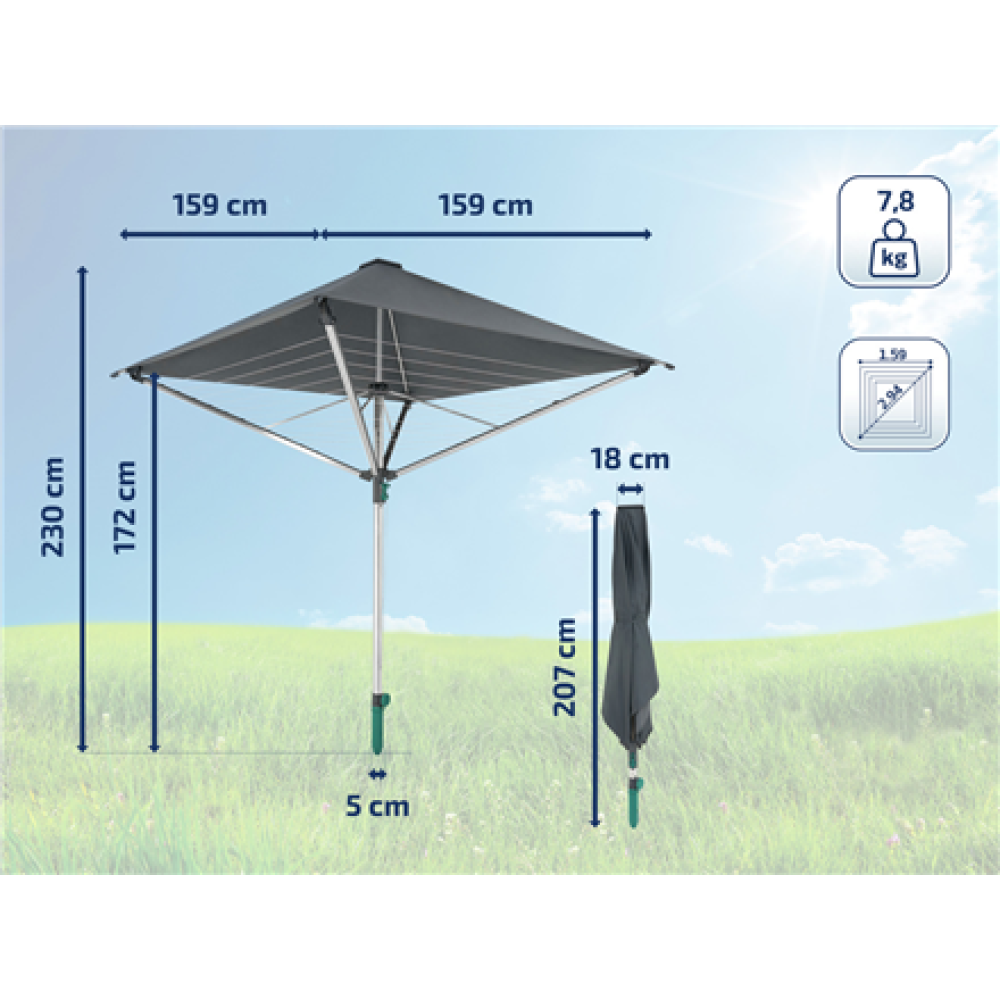 Leifheit , Sails, Covered Rotejs LinoProtect 400 4006501821003 , Gray