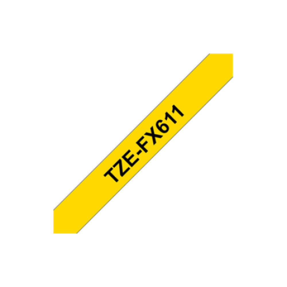 Brother , TZe-FX611 Flexible ID Laminated Tape , Black on Yellow , TZe , 8 m , 6 cm