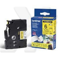 Brother , TZe-FX611 Flexible ID Laminated Tape , Black on Yellow , TZe , 8 m , 6 cm