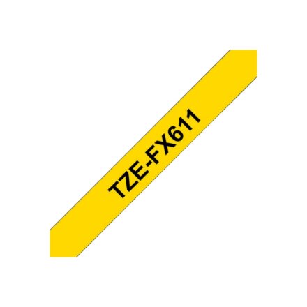 Brother , TZe-FX611 Flexible ID Laminated Tape , Black on Yellow , TZe , 8 m , 6 cm