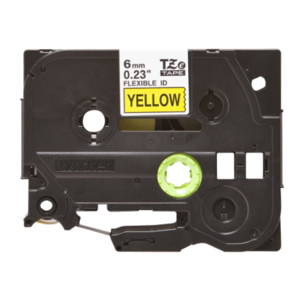 Brother , TZe-FX611 Flexible ID Laminated Tape , Black on Yellow , TZe , 8 m , 6 cm