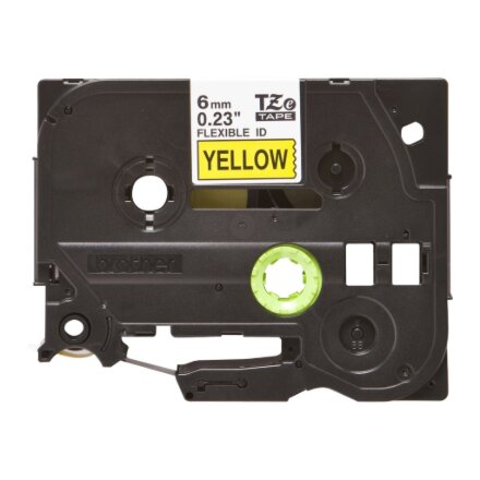 Brother , TZe-FX611 Flexible ID Laminated Tape , Black on Yellow , TZe , 8 m , 6 cm