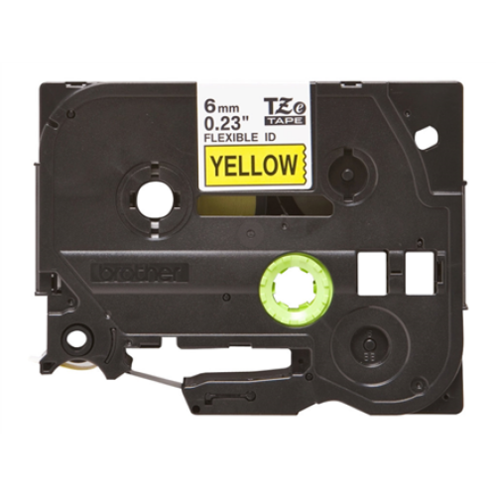 Brother , TZe-FX611 Flexible ID Laminated Tape , Black on Yellow , TZe , 8 m , 6 cm