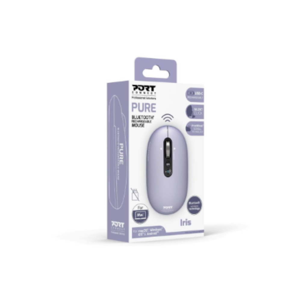 PORT CONNECT Mouse , PURE MAC , Wireless , Bluetooth , Lavender