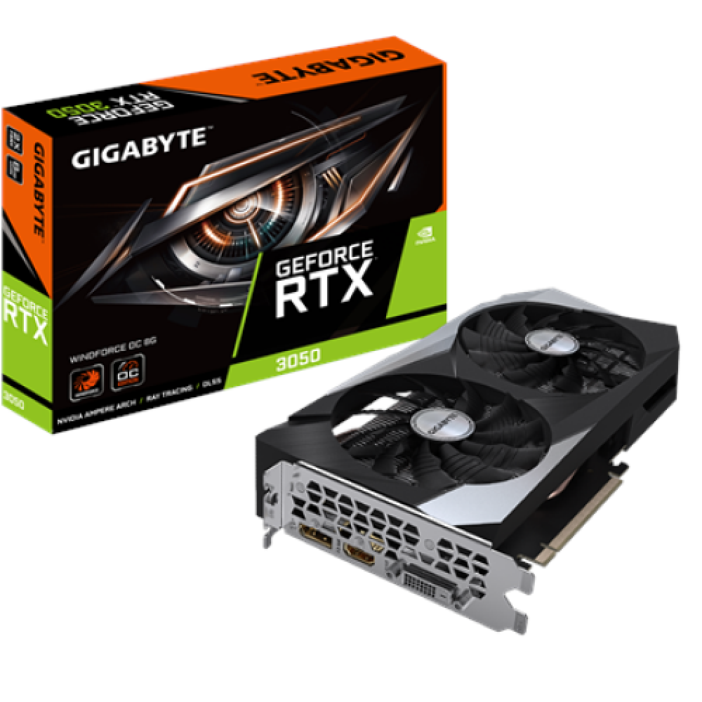Gigabyte GV-N3050WF2OC-8GD 1.0 NVIDIA, 8 GB, GeForce RTX 3050, GDDR6, PCI-E 4.0, HDMI ports quantity 1, Memory clock speed 14000 MHz