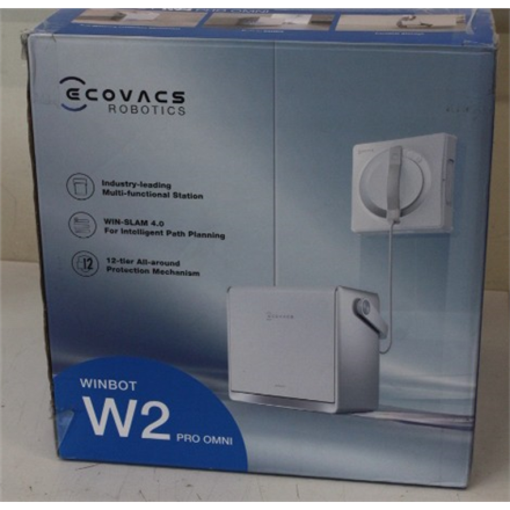 SALE OUT. Ecovacs WINBOT W2 PRO OMNI , Corded , 5500 Pa , White , USED, DIRTY, SCRATCHED ON CORPUS
