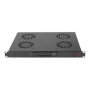 Lanberg 19 fan unit/ventilation panel with LCD 4 fans + thermostat 230V , AK-1503-B , Black