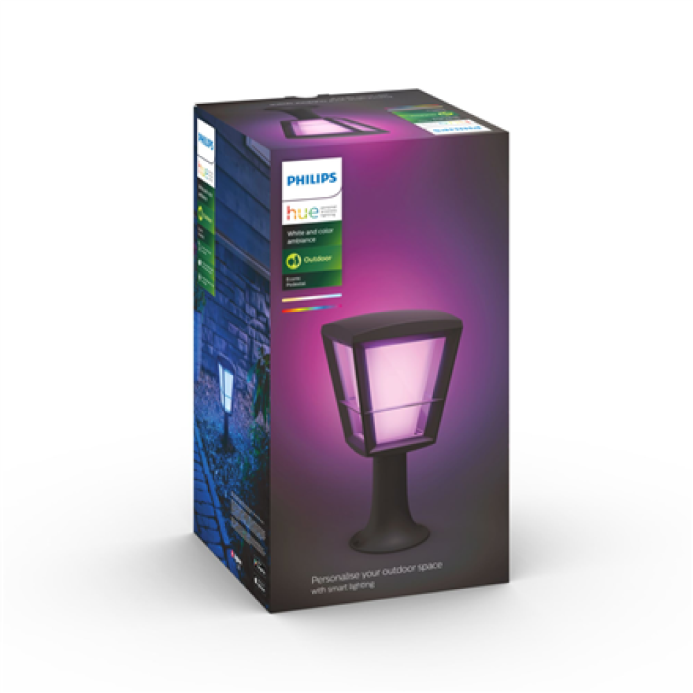 Philips Hue WCA Econic Outdoor Pedestal Lantern , 15 W , 2000-6500 Hue White Colour Ambiance