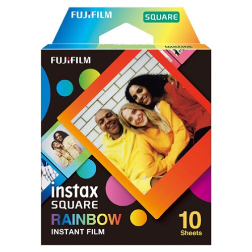 Fujifilm , Instax Square Rainbow (10) Instant Film , 72 x 86 mm , 2.4 x 2.4 Image Area; 3.4 x 2.8 Print Size , Quantity 10
