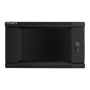 Lanberg Rack cabinet 19 wall-mount 6U/600x450 (flat pack) with glass door V2, black , Lanberg