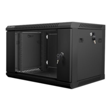 Lanberg Rack cabinet 19 wall-mount 6U/600x450 (flat pack) with glass door V2, black , Lanberg