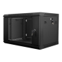 Lanberg Rack cabinet 19 wall-mount 6U/600x450 (flat pack) with glass door V2, black , Lanberg