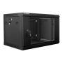 Lanberg Rack cabinet 19 wall-mount 6U/600x450 (flat pack) with glass door V2, black , Lanberg