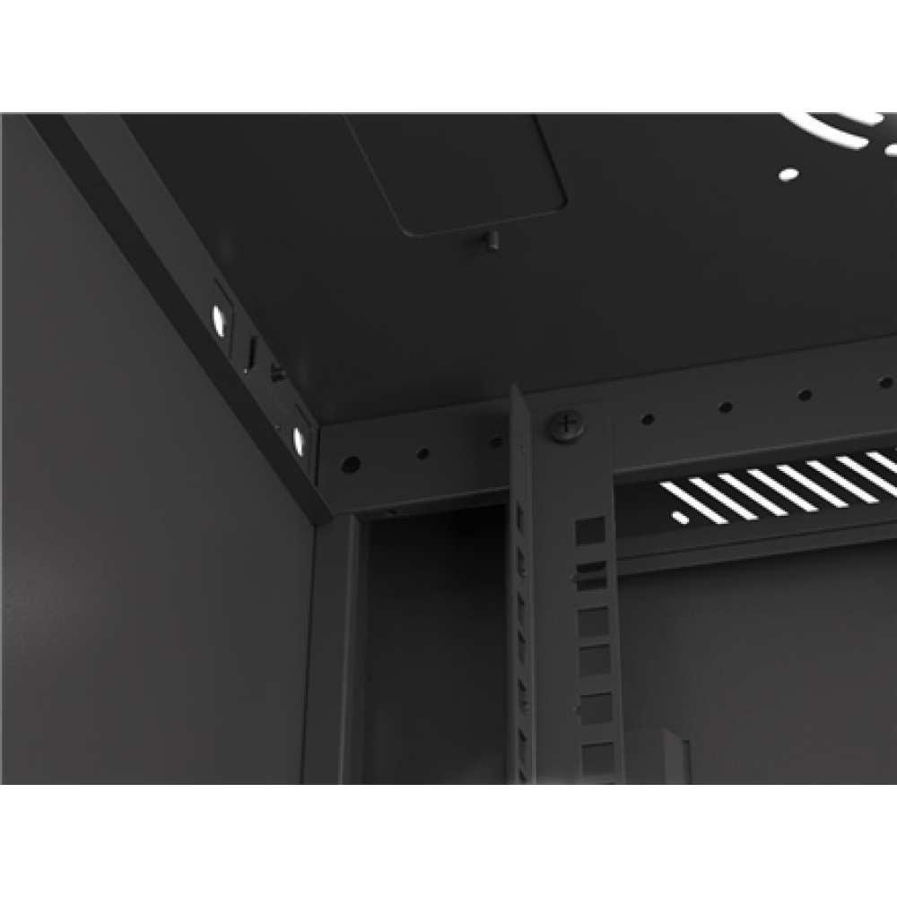Lanberg , Rack cabinet 19 wall-mount 6U/600x450 (flat pack) with glass door V2 , WF01-6406-10B , Black